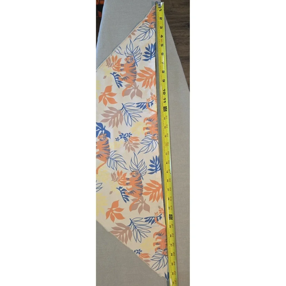 Coat & Tails Tiger & Tropical Floral Print Dog Bandana, Size M/L.